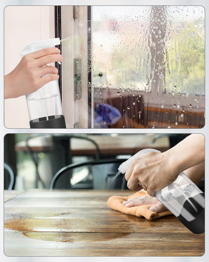 Glass Spray Bottles with Silicone Sleeve Protection, Empty 16OZ Reusable Spray Bottles, Refillable Containers with Spray Nozzles for Cleaning Solutions, Plants and Essential Oils 1 Pack Black