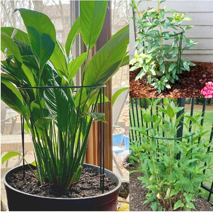 6 Pack Large 60cm Tall Bow Plant Support Stakes, Strong Metal Garden Supports Half Round Flower Hoops