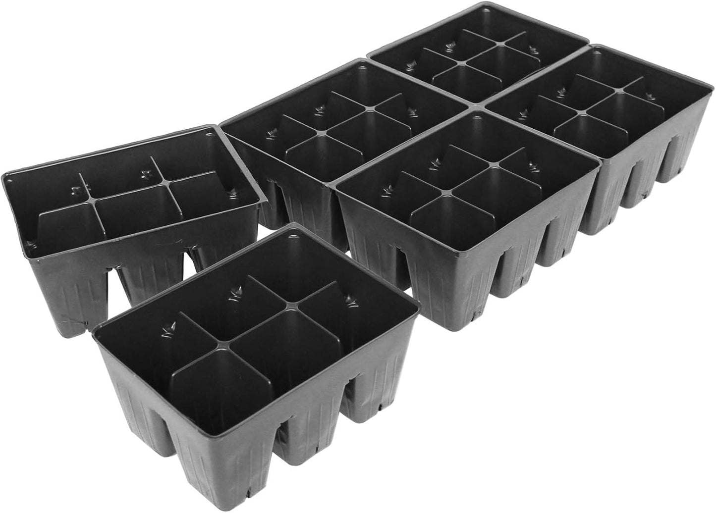 Handy Pantry Black Plastic Garden Tray Inserts - 5 Sheets of 36 Planting Pot Cells Each - 2x3 Nested x6 Configuration - Perforated - Nursery, Greenhouse, Gardening