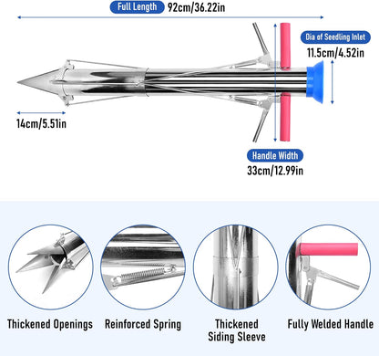 AIWFL Seedling Transplanter Long Double Handled Bulb Planter Tools Vegetable Young Plant Manual Plant Transplanter Stainless Steel Planting Garden Tools