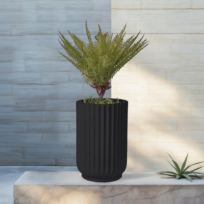 Classic Roman Column Style Planter | 20" Tall | Black & White Options | Ideal for Entrance & Living Room Corner | Durable Fiberglass Composite