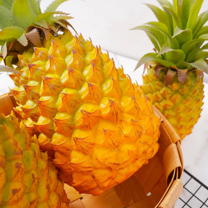 QIRMIZI 2 Pack Artificial Pineapple -Simulated Fruit Decoration, Lifelike Fake Fruit Model, Perfect for Home Decor, Kitchen, Party & Photography Prop – Realistic & Eco-Friendly,Yellow Meduim