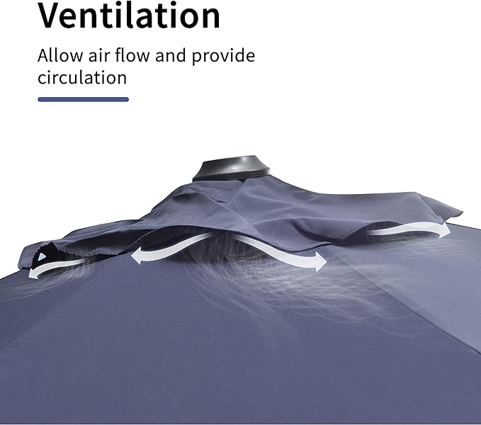 PURPLE LEAF 9' X 11.5' Patio Umbrella Outdoor Cantilever Rectangle Umbrella Aluminum Offset Umbrella with 360-degree Rotation for Garden Deck Pool Patio, Navy Blue