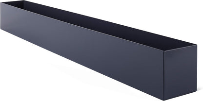 DR&Co Modern Grey Rectangle Planter Box, 16" Metal Planter Perfect for Succulent, Narrow Box for Table or Window Sill, Rectangular Stainless Steel Long