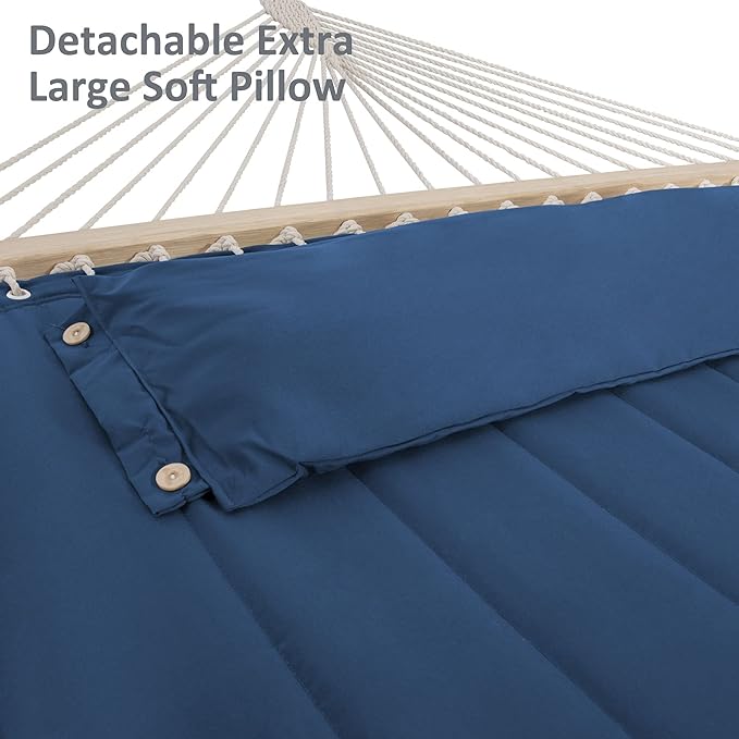 SUNCREAT Extra Large Hammocks for Outside, Heavy Duty Hammocks with Stands Included, Navy