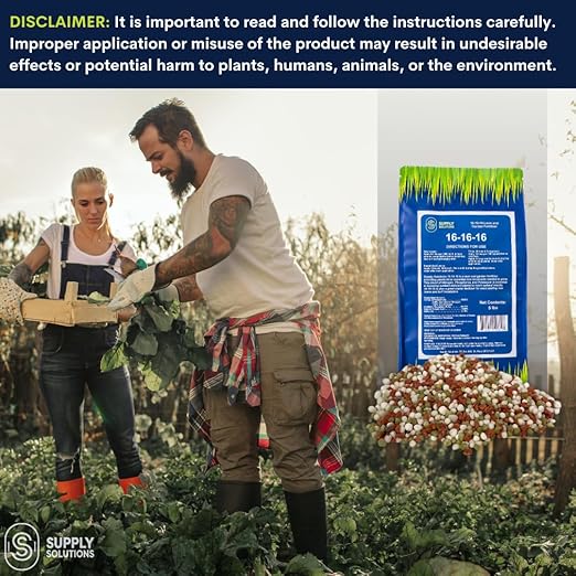 Supply Solutions 16-16-16 Complete Lawn & Garden All Purpose Granular Fertilizer - The Ultimate Plant Food for Lush Greenery & Vibrant Blooms - for All Plants, Vegetables, Fruits, and Berries - 5lbs