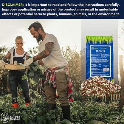 Supply Solutions 16-16-16 Complete Lawn & Garden All Purpose Granular Fertilizer - The Ultimate Plant Food for Lush Greenery & Vibrant Blooms - for All Plants, Vegetables, Fruits, and Berries - 5lbs