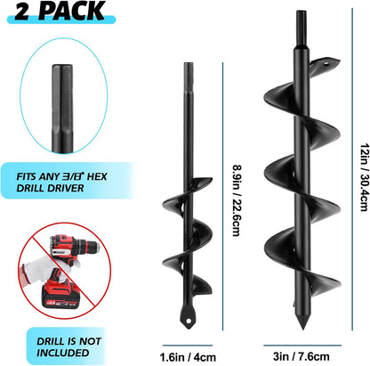 ERYTLLY Bulb Planter, Auger Spiral, Garden Planter Tool,Hole Digger for Planting Bulb