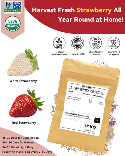 LYKOCLEAN Hydroponic Seed Pod Kit Compatible with AeroGarden, Ahopegarden, iDoo, MUFGA, 8 Pods Complete Growing Anything Garden Supply with Strawberry Seeds, Grow Sponges, Baskets, Domes, Labels