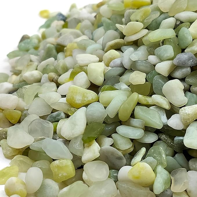 Jade Pebbles for Indoor Plants,1/4 Inch (3-6 MM) Polished Green Pea Gravel Small Rocks for Plants, Succulents, Cactus, Vases, Terrarium