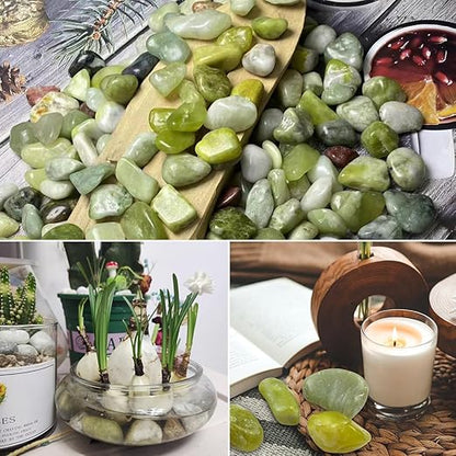 20lbs Jade River Rocks for Landscaping, 2-3 Inch Natural Pebbles for Indoor Plants, High Polished Decorative Stones Vase Filler Fish Tank Aquariums Garden Outdoor and Indoor DIY