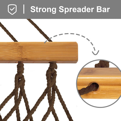 SUNCREAT Portable Hammock with Stand,Heavy Duty Standing Hammock, 450 lbs Capacity, Brown