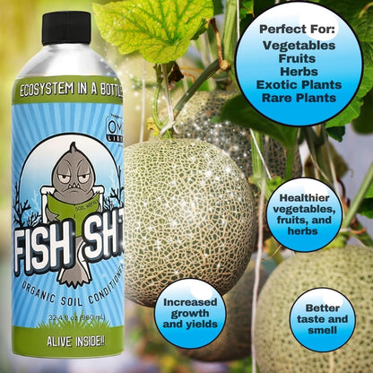 Fish Head Farms Organic Soil Conditioner for Yield and Flavor Enhancement. Improves Fertilizer Efficiency. Useful in Both Garden Soil and Hydroponics Applications (1 Liter with Garlic Chives)