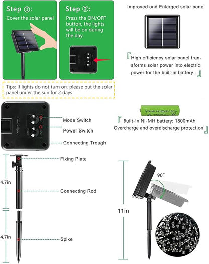 6 Pack Solar Christmas Lights Outdoor Waterproof, 600 LED 198 FT Solar Powered String Lights Outdoor with Green Wire 8 Lighting Modes, Mini LED Xmas Tree Light for Fence Party Decorations, Warm White