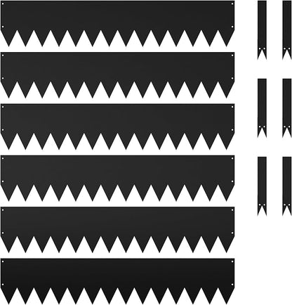 Garden 6 Pack Cor-Ten Steel Landscape Edging w/Paint Finish - 40" L x 8" H Strips - Hammer-in Gauge Metal Corten Edging Border w/ 8 Clips & Gloves - Edge for Lawn Yard (20Ft Total)