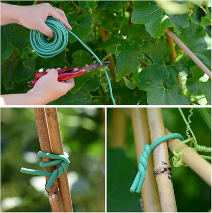 YDSL Soft Plant Tie, Garden Wire Tie for Plants Heavy Duty Reusable Plant Twist Ties for Gardening Home Office (Green, 32.8 feet)