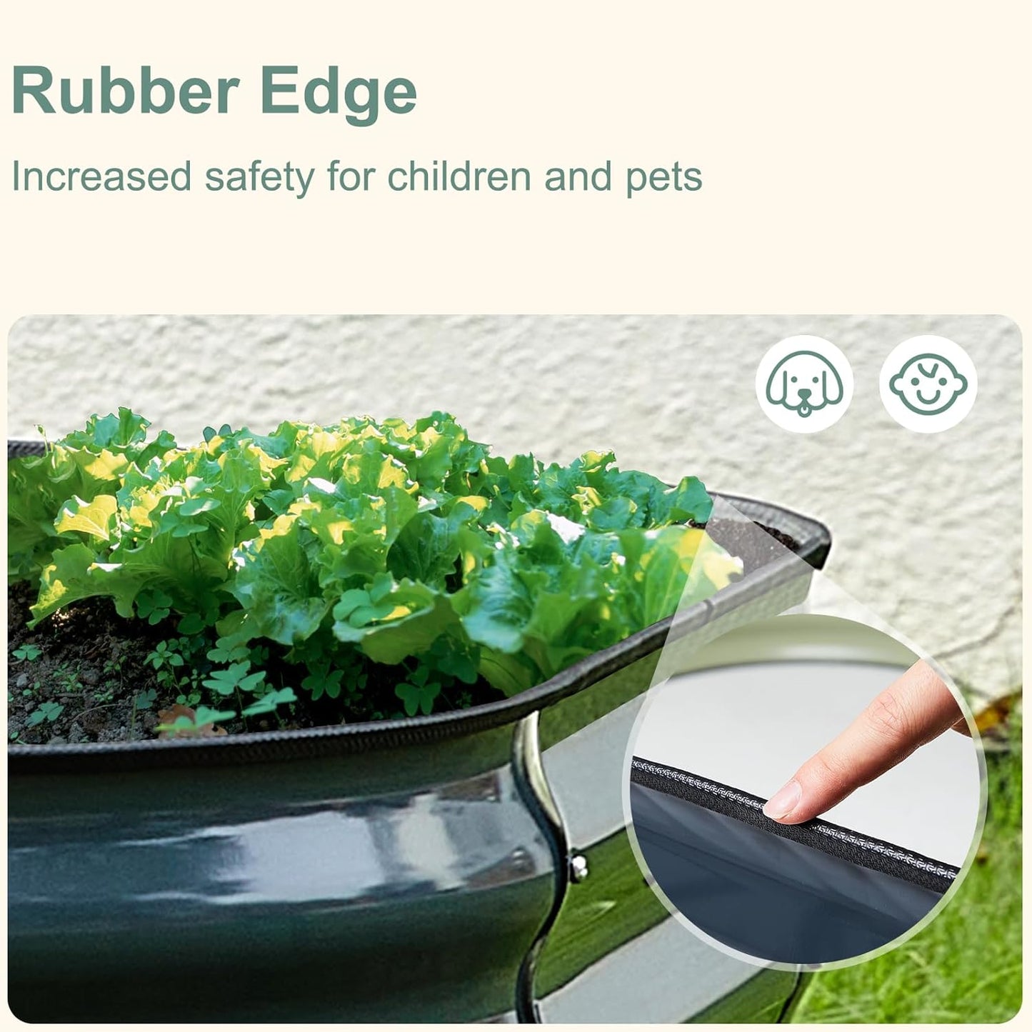 Galvanized Steel Raised Garden Bed 8x2ft Oval - 17" Tall 9-in-1 Modular Planter Box for Vegetables/Flowers, Rust-Proof Metal Outdoor Planters Rubber Edging (Grey)