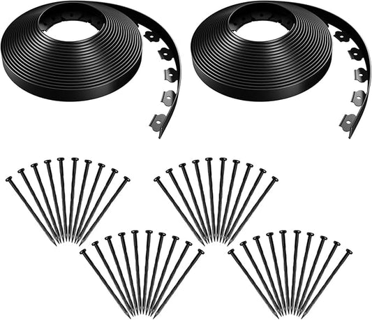 AGTEK Garden Edging 66FT Landscape Edging Kit 1.5 Inch Height Plastic Garden Border No Dig Lawn Border for Yard Flower Bed with 40 Stakes