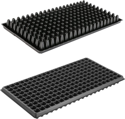 200 Cell Plug Tray, 10pcs-Pack Thick Durable Seed Starter Flats Vegetable Fruit Seeds Seedling Plastic Plug Farmer Nursery Trays Propagation
