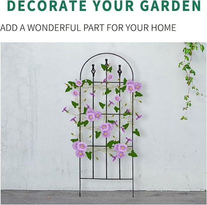 48" H x16 W Trellis,Black Garden Metal Vine Sturdy Trellises for Outdoor Climbing Plants Support Structures B (121cm) 2Pack