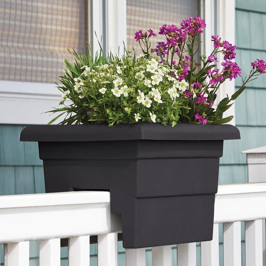 Root & Vessel Countryside Rail Planter, Black, 16"