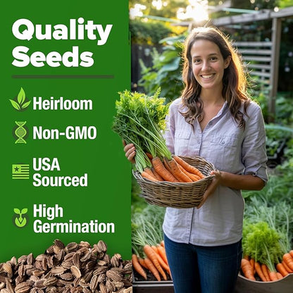HOME GROWN Tendersweet Carrots Seeds 1 Pack - 3000 Non-GMO Heirloom Carrot Seeds for Planting Outdoors - High- (Daucus carota subsp. sativus)