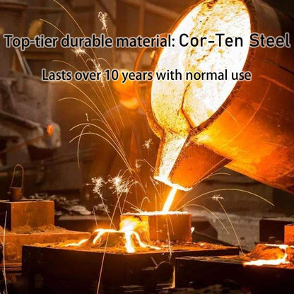 Corten Steel Landscape Edging, 40" L x 6" H, 15 GA Thickness, 9 Pack + 10 Stakes, Enhance Garden, Yard, Park, Lawn, Plants & Vegetables w/Long-Lasting Rust-Finish Cor-Ten Edging