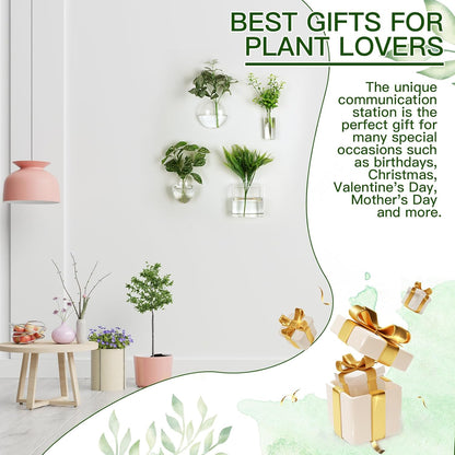 Baderke 4 Pcs Wall Hanging Planter Wall Window Propagation Station Hanging Planter Glass Terrarium Container Plant Propagation Station Vase for Garden Office Decor(Geometric)