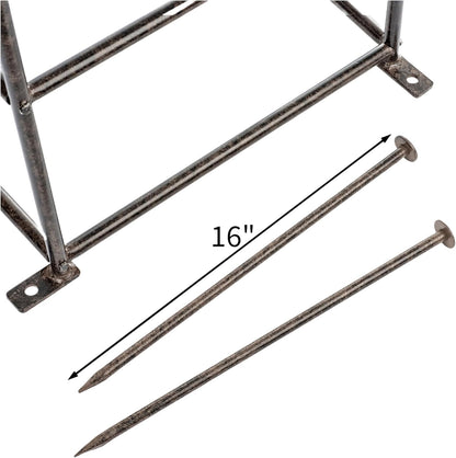 H Potter Trellis Obelisk Tall Metal Garden Decor Vertical Yard Art for Roses Climbing Plants Weather Resistant Wrought Iron Ornamental (Charcoal Brown, Large)