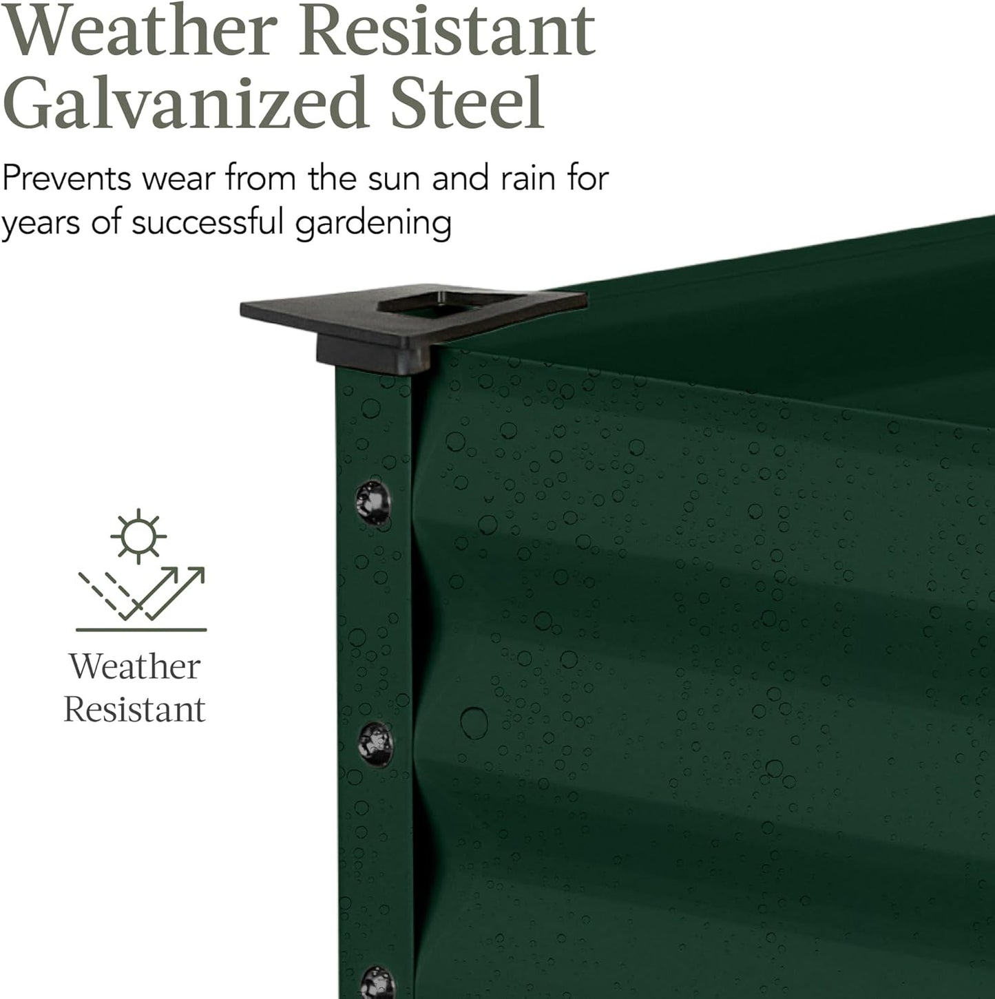 Best Choice Products 48x24x30in Galvanized Raised Garden Bed, Metal Elevated Planter Box, Vegetable Garden for Backyard, Patio, Balcony - Dark Green