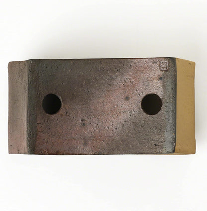 Wazakura Tokoname Series Handmade Fan Shaped Bonsai Pot with Drainage Holes 6.8 inch (174mm) Made in Japan, Artisan Ceramic Garden Container, Decorative Flower Planter - Fan Shape