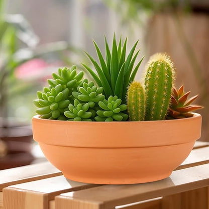 Clay Pots for Plants with Drainage Hole, 4 Pack Large Terra Cotta Plant Pot, 7.67 Inch Terracotta Pot Ceramic Pottery Planter Cactus Flower Pots