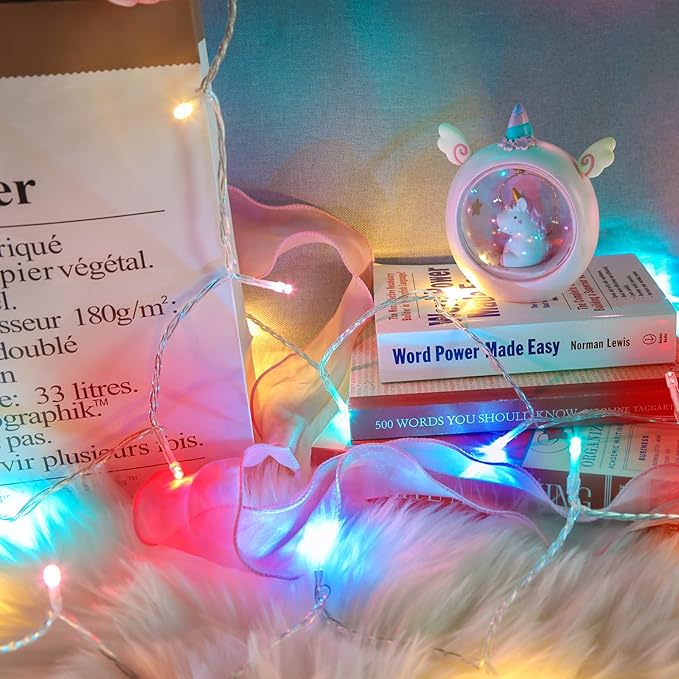 suddus String Lights Indoor Bedroom, 66ft 200 Led Christmas Light Outdoor Clear Wire Connectable, Plug in Fairy String Lights with Remote for Christmas, Party, Easter Decoration, Multicolor