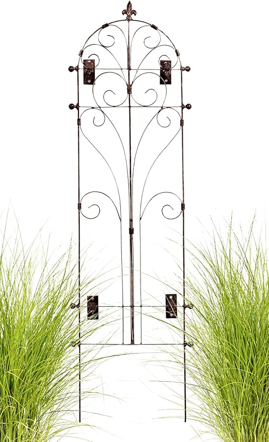 H Potter Outdoor Metal Wall Decor or Trellis for Climbing Plants Suitable as Art Garden Panel Roses Vines Privacy Includes Brackets for Hanging Gar214w1