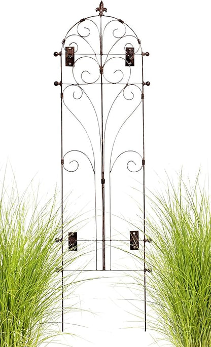 H Potter Outdoor Metal Wall Decor or Trellis for Climbing Plants Suitable as Art Garden Panel Roses Vines Privacy Includes Brackets for Hanging Gar214w1