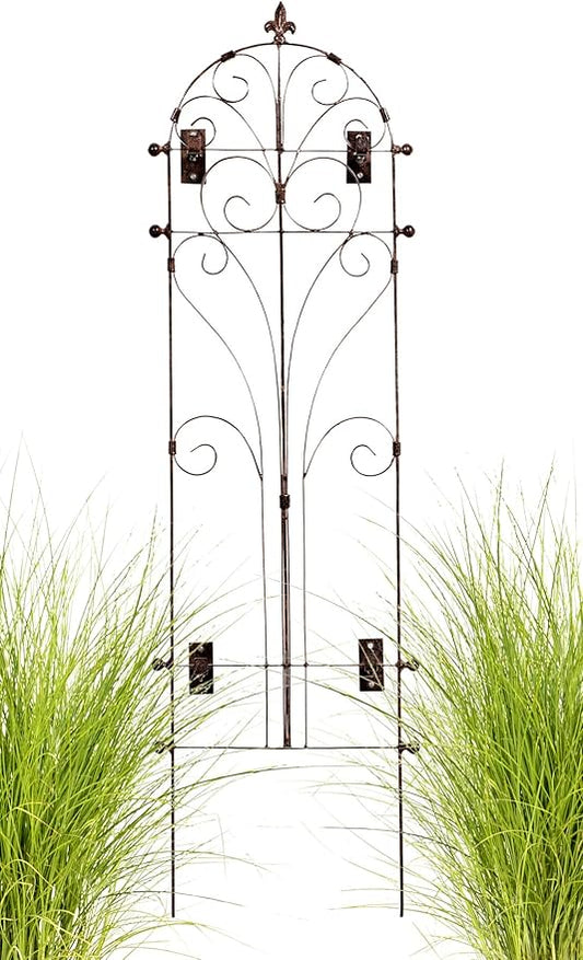 H Potter Outdoor Metal Wall Decor or Trellis for Climbing Plants Suitable as Art Garden Panel Roses Vines Privacy Includes Brackets for Hanging Gar214w1
