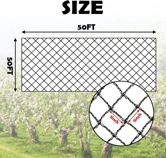 Meanchen Bird Netting for Garden 50x50 Ft,1" Mesh Garden Netting,Heavy Duty Deer Netting,Protect Vegetable Plants and Fruit Trees,Garden Mesh Fence for Blueberry Bushes.