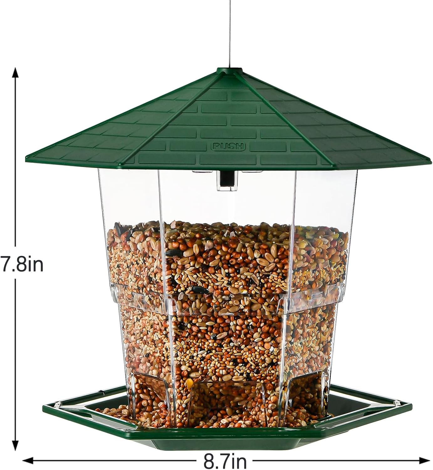 Bird Feeders for Outdoors Hanging Bird Feeder Wild Birds Seed, Green 2 Pack