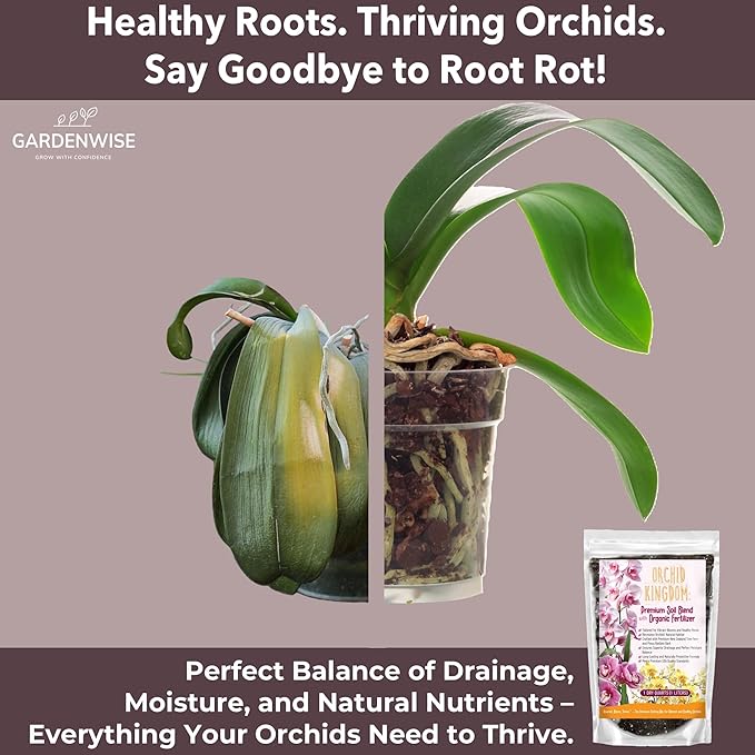 Orchid Potting Mix – Orchid Bark, Sphagnum Moss, Tree Fern & Perlite for Repotting Phalaenopsis Orchids, Indoor Plants, Orchid Soil Medium – Sustrato para Orquídeas (4 Quart)