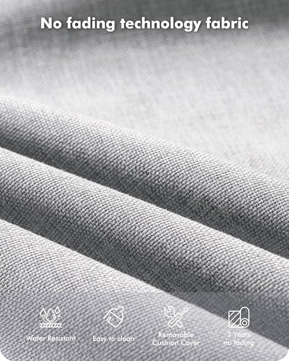 7-Piece Wicker Patio Furniture Set, All-Weather Rattan Conversation Bistro Loveseat Chair and Patio Rockers Set for Backyard, Balcony and Deck with Soft Cushions and Metal Table(Grey)