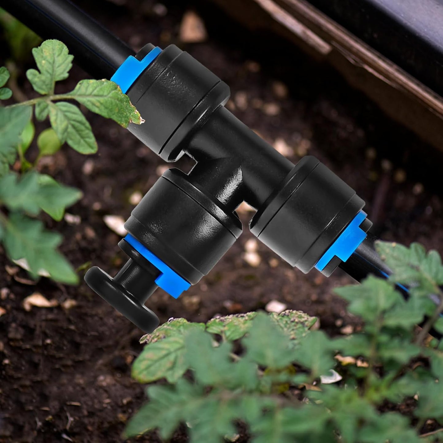 20 Pack 1/4" End Plugs for Drip Irrigation Tee Connectors, Quick Connect Universal Drip Irrigation Tubing Coupling Valve, Connector Locking Fitting for Sprinkler or Drip Irrigation System