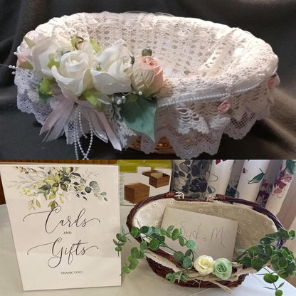 KINJOEK Wicker Woven Basket, Multipurpose Natural Willow Basket with Handle Premium Linen Cotton Cloth Lining for Storage and Decoration, Brown