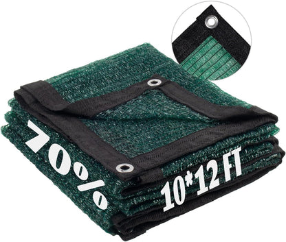 LOVE STORY 10x12FT 70% Green Shade Cloth Sun Shade Net with Grommets Sunblock Net Mesh Tarp for Garden,Plants Cover,Greenhouse and Patio