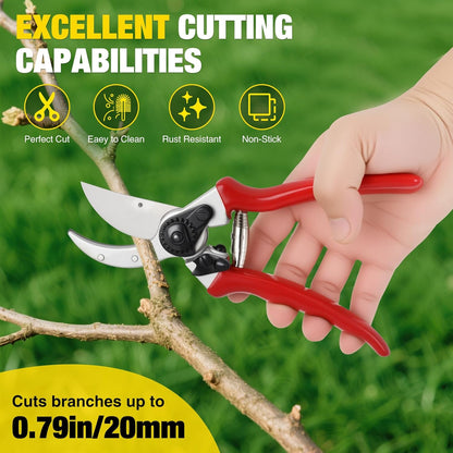 Yesker Pruning Shears Pruners for Gardening 8.5 in Professional Bypass Garden Scissors with Sharp SK5 Steel Blade Heavy Duty Hand Garden Shears Clippers for Branch Flower Plant Trimming Cutting Tools