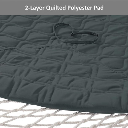 SUNCREAT Patio Portable Hammock with Stand, Outdoor Double Hammock with Stand Included, Gray Green Drops