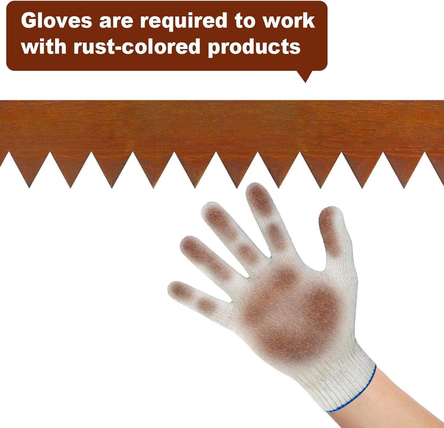 40" L X 6" H Corten Steel Landscape Edging,6 Pack Landscape Edging with 7 Clips and Gloves,Garden Edging Border for Lawn, Flower Bed, Yard (Rust-Colored)