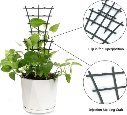 Plant Trellis Indoor, 6Pcs Stackable Plant Trellis for Climbing Plants Indoor, Small Plant Climbing Trellis for Potted Plants Plastic Climbing Plant Support Trellis for Houseplant Hoya Pothos