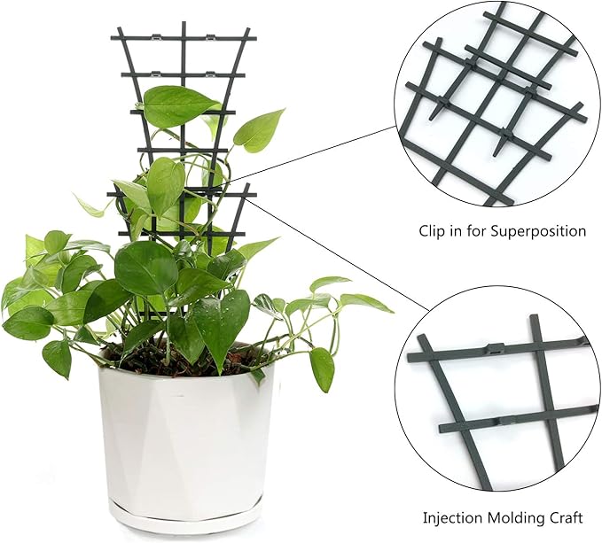 Mini Plant Trellis Garden Trellis for Climbing Plants Outdoor Plastic Superimposed Potted Plant Support Flower Supports (4 Pcs)