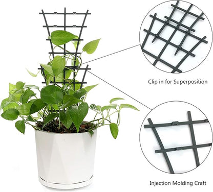 Mini Plant Trellis Garden Trellis for Climbing Plants Outdoor Plastic Superimposed Potted Plant Support Flower Supports (4 Pcs)