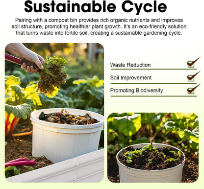 4x2x1ft Oval Galvanized Raised Garden Bed Outdoor 9-in-1 Large Metal Modular Planter Box Raised Beds for Gardening,Vegetables,Fruits,Flowers & Herbs (White)